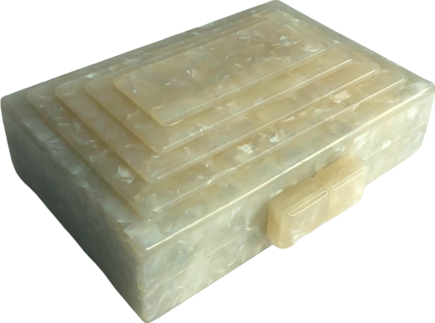 Cream Mother of Pearl Effect Jewellery Box