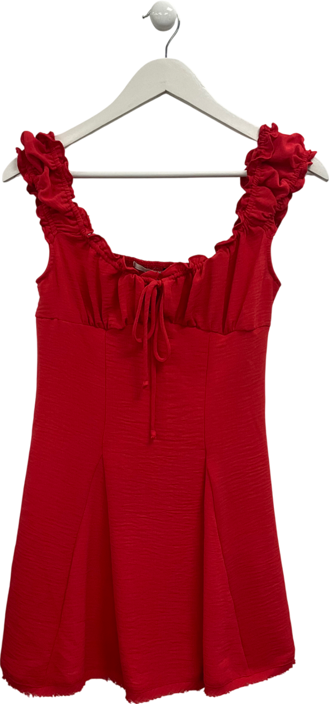 kimchi blue Red Babydoll Mini Dress UK S