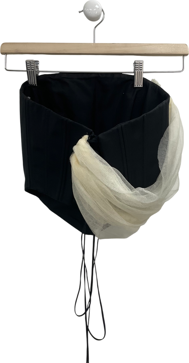 Manuri Black Draped Corset UK XS