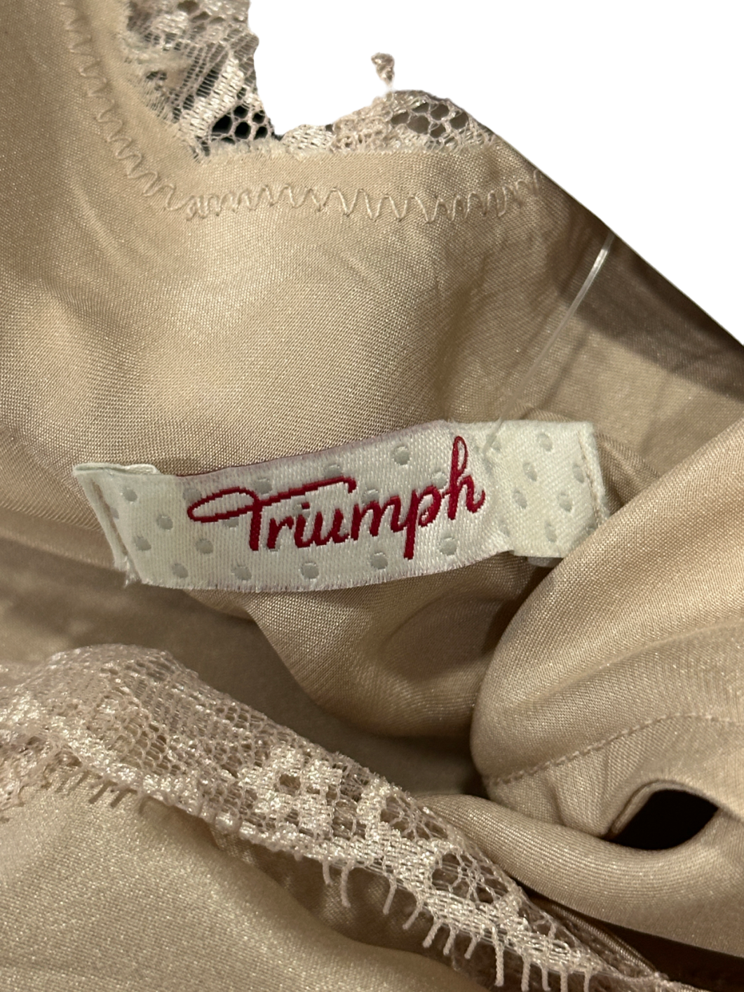 Triumph Beige Satin Slip Dress UK M