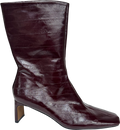 ASOS Eliza Set Back Heel Ankle Boots In Burgundy Eel UK 7 EU 40 👠