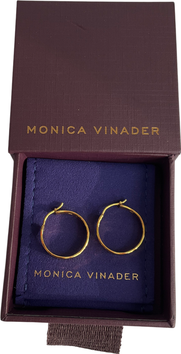 Monica Vinader Yellow Gold Siren Muse Wave Small Hoop Earrings