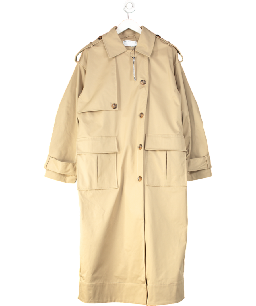 ASOS Edition Oversized Pocket Detail Trench Coat In Camel UK 10