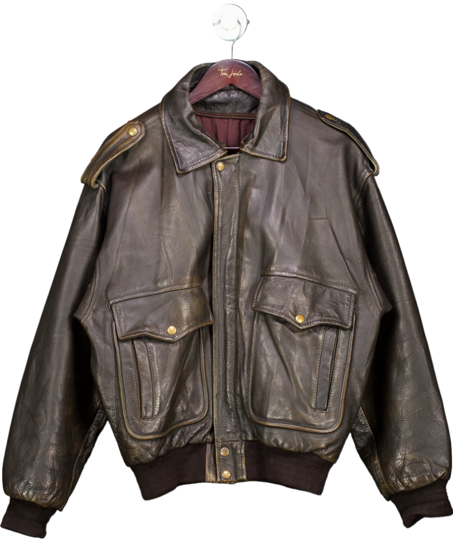 macdouglas Brown Leather Flight Jacket UK 42" CHEST