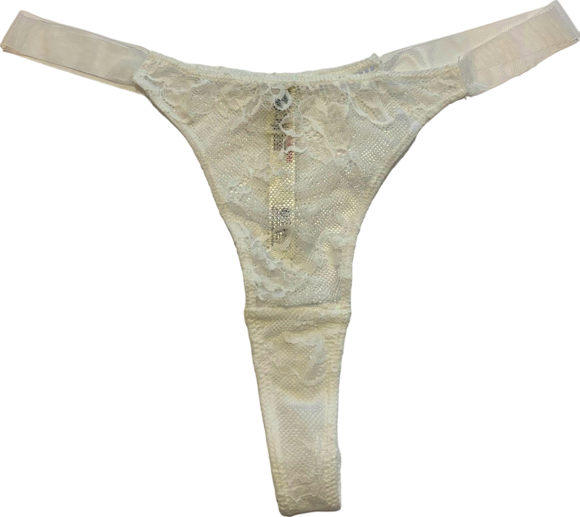 Free People White Lace Thong UK S