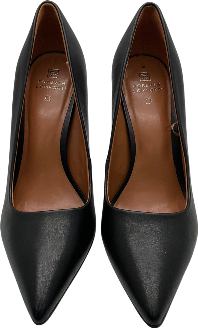 Next Black Leather Pointed Toe Stilettos UK 5 EU 38 👠