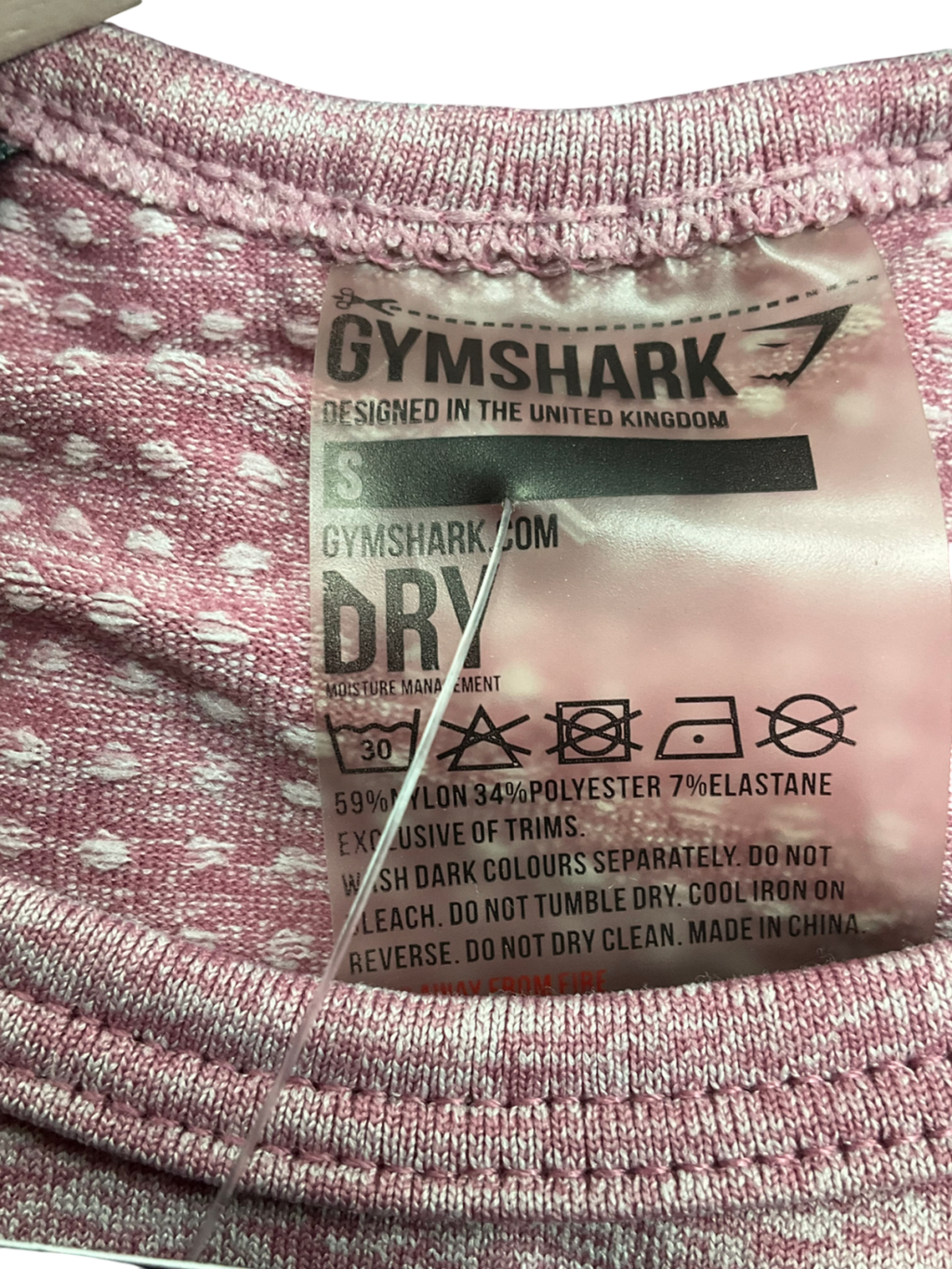 gymshark Pink Vital 2.0 Seamless Top UK S