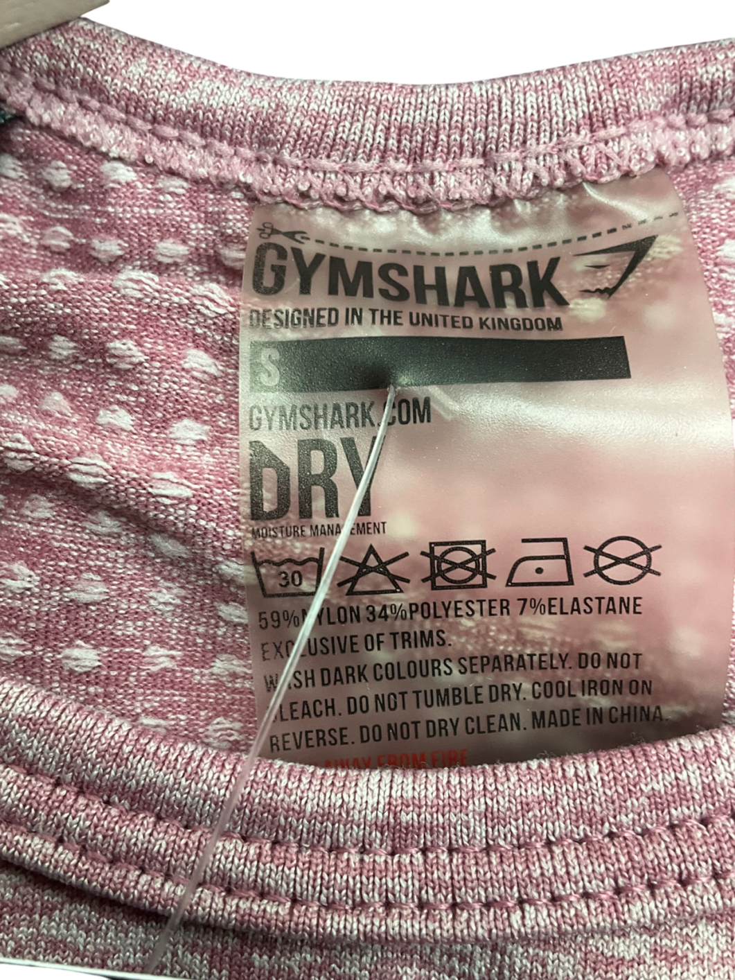 gymshark Pink Vital 2.0 Seamless Top UK S