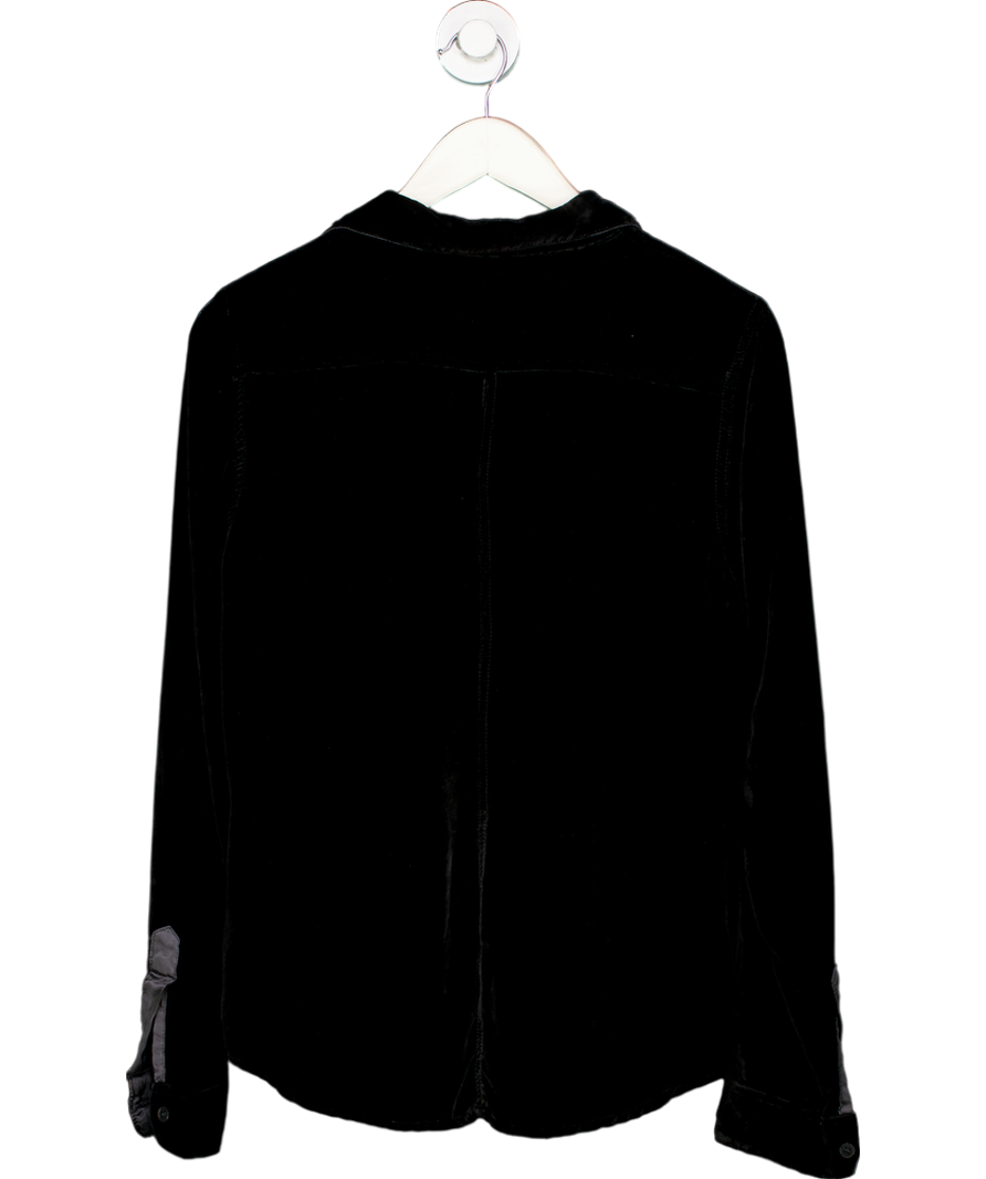 Free People Black Marianne Velvet Shirt UK S