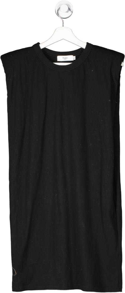 FRANKIE SHOP Black Padded Shoulder T Shirt Dress UK XS