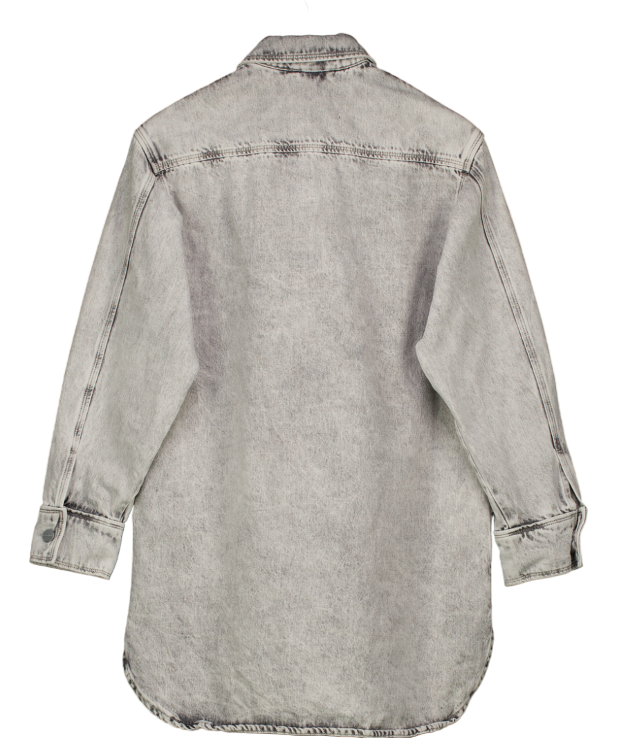 All Saints Grey Lily Oversized Denim Shacket Dress Vintage UK XS