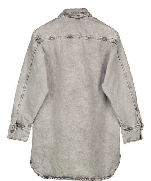 All Saints Grey Lily Oversized Denim Shacket Dress Vintage UK XS