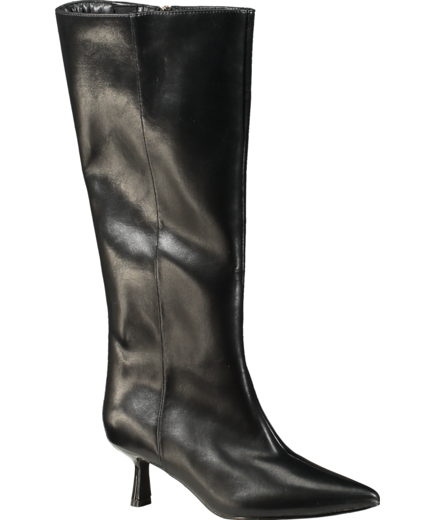 New Look Black Vegan Leather Heeled Boots UK 5 EU 38 👠