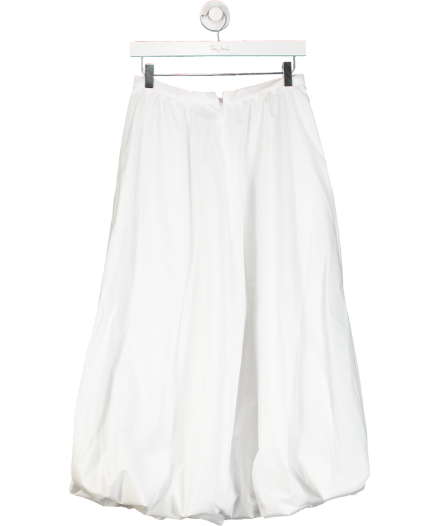 River Island White Bubble Hem Midi Skirt UK 8