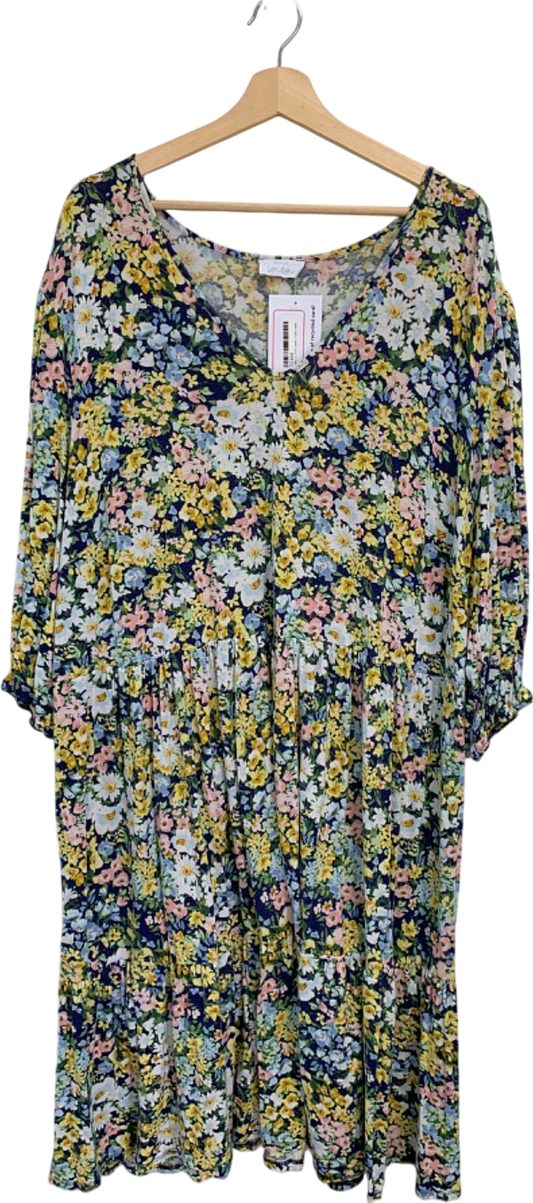 Yours Navy Floral Print Dress UK 30-32