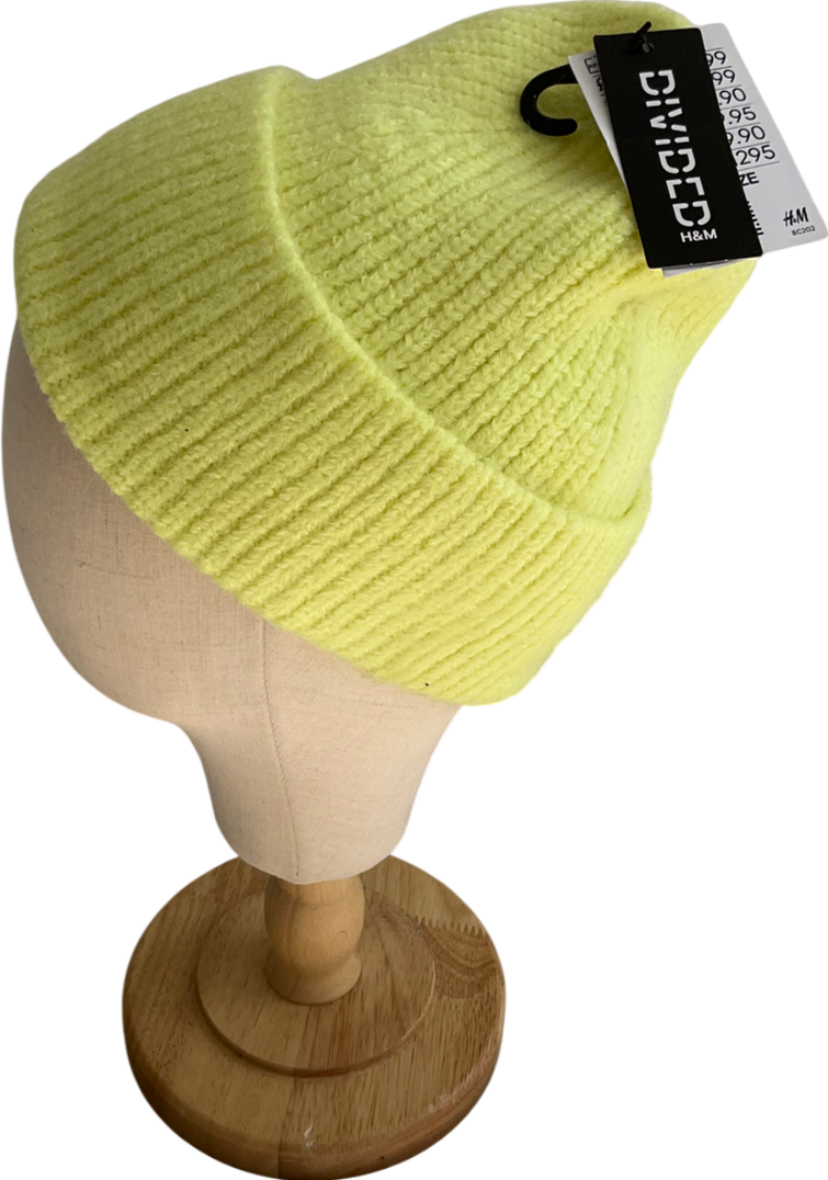 H&M Yellow Knitted Beanie Hat One Size