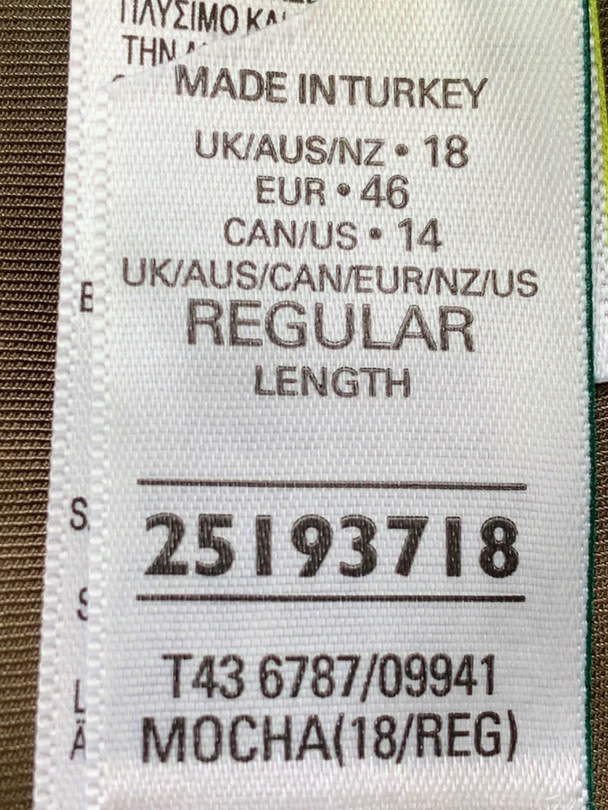 M&S Collection Taupe Satin smocked detail Blouse Size 18