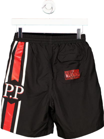 Philipp Plein Black Skull Me Now printed nylon swim shorts UK M