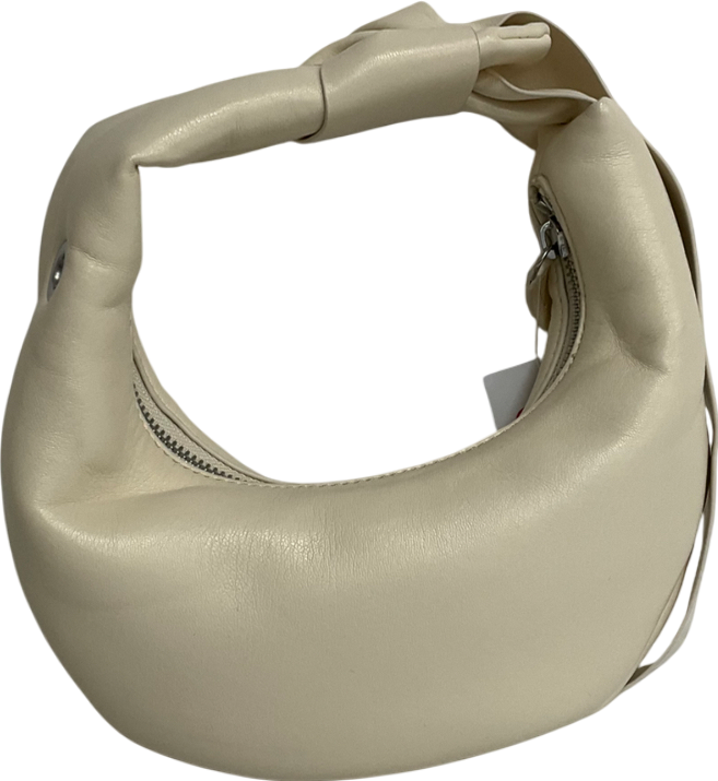 Charles & Keith Cream Toni Knotted Crescent Hobo Bag - Chalk One Size