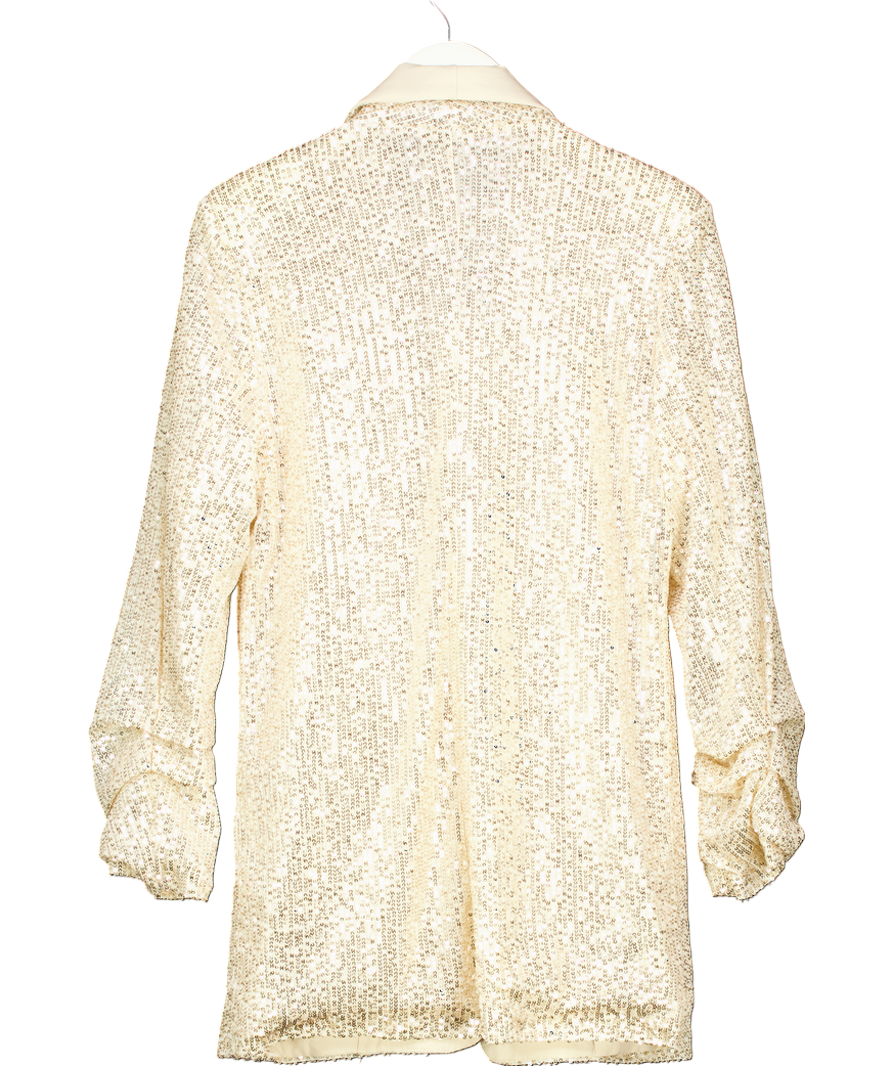 Jolify Metallic Gold Sequin Blazer UK L