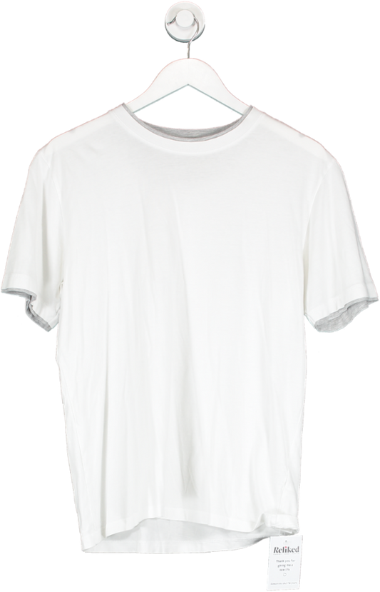 REISS White Double Layer Look Crew Neck T Shirt UK L