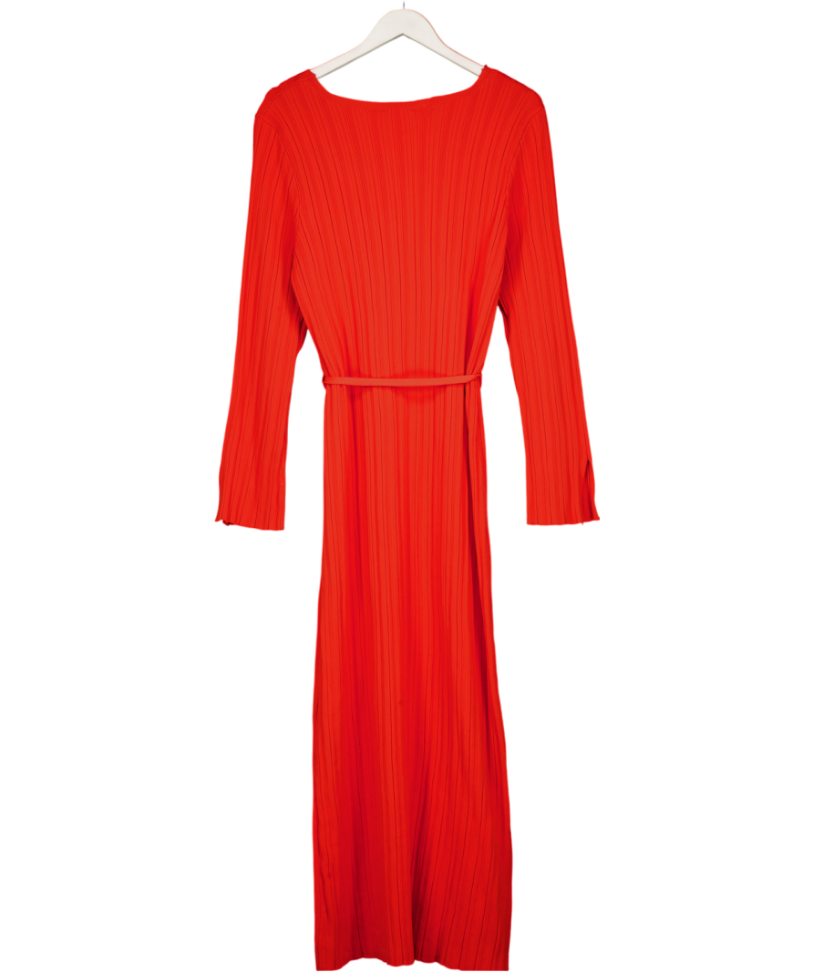 River Island Red Knit Rib Jumper Maxi Dress UK 22