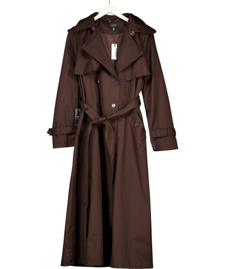 Karen Millen Brown Chocolate Tailored Maxi Trench Coat UK 12
