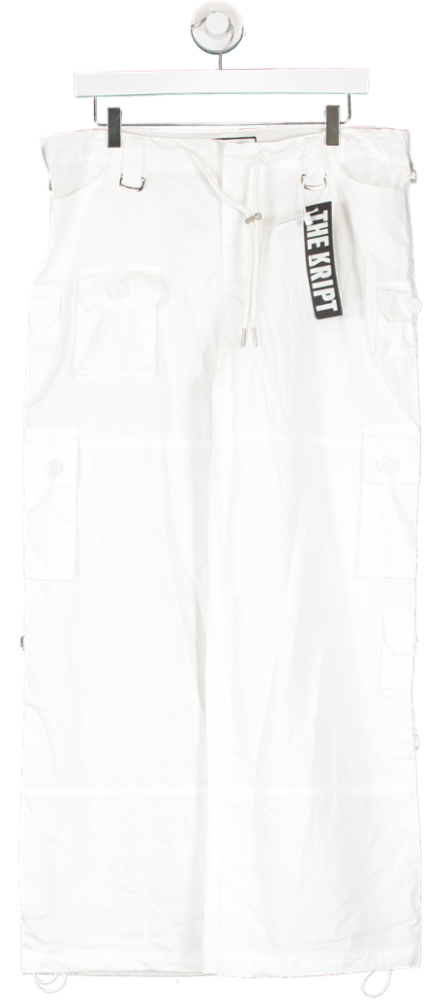 THE KRIPT White Cargo Trousers UK XXS-XS