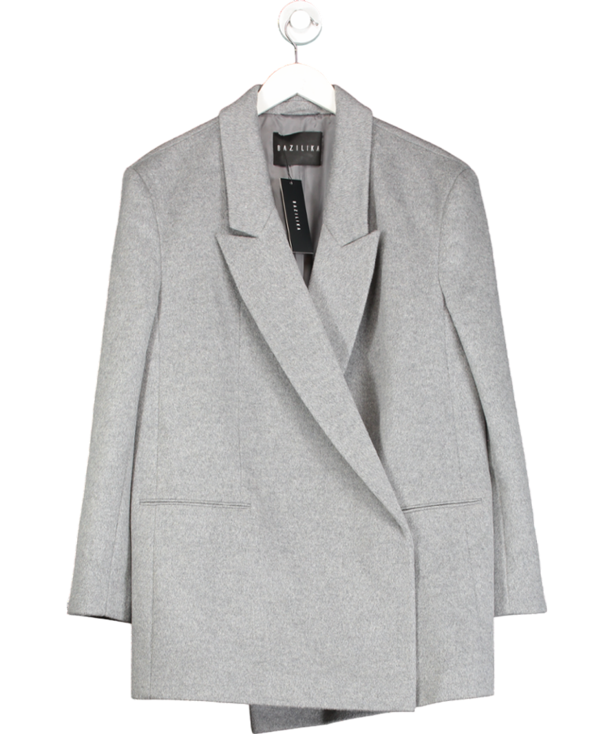 Bazilika Grey Wool Double Breasted Jacket One Size