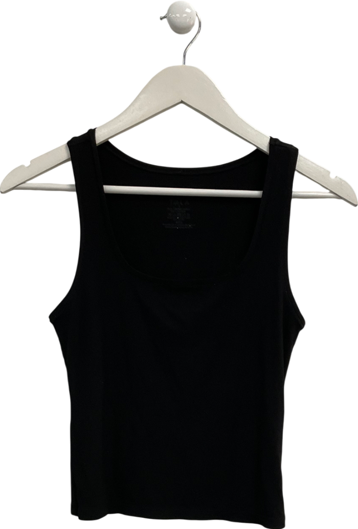 T/ALA Black Ribbed Vest UK S