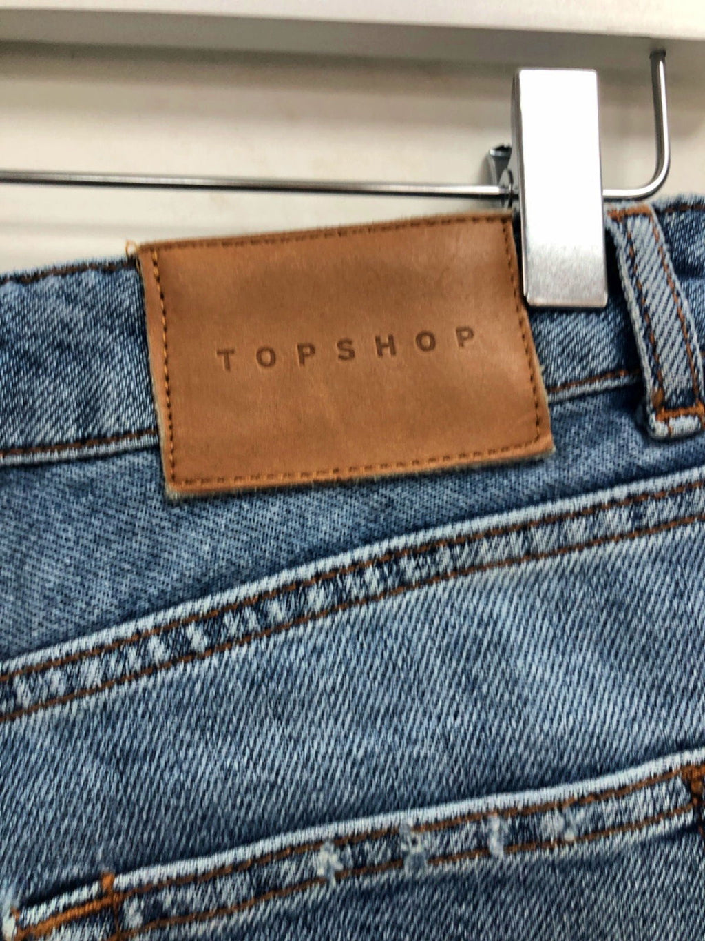 Topshop Blue Mom Denim Shorts UK 6