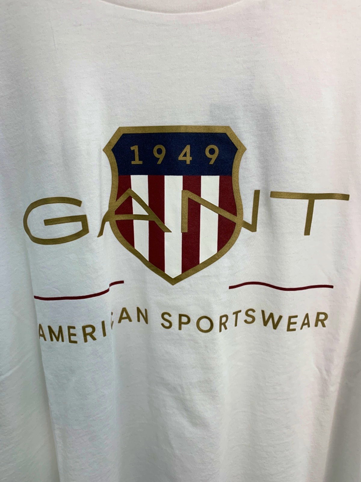 GANT White Embroidered Logo SS T-Shirt XXL