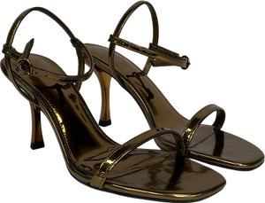 H&M Metallic Heeled Strappy Sandals UK 4 EU 37