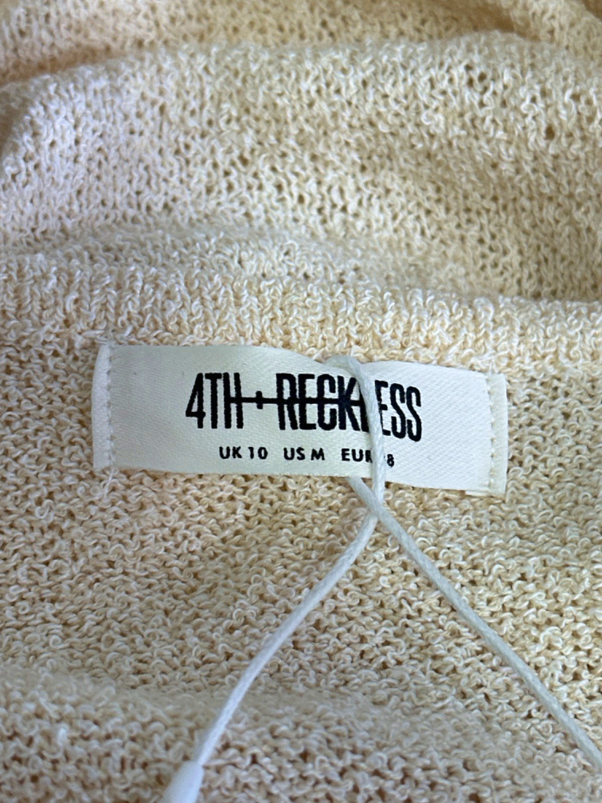 4th + Reckless Off White Isla Beach Dress UK 10