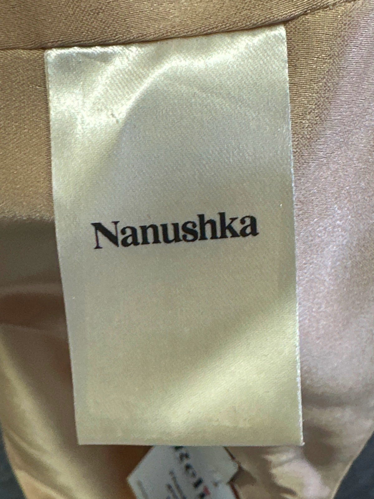 Nanushka Beige Satin halter Top UK S