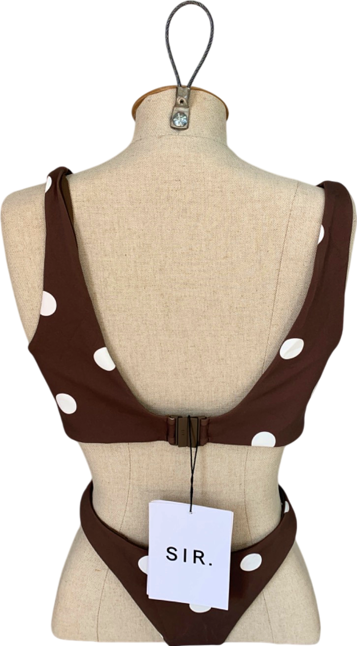 SIR Chocolate Polka Marlon Twist Top Bikini UK 12