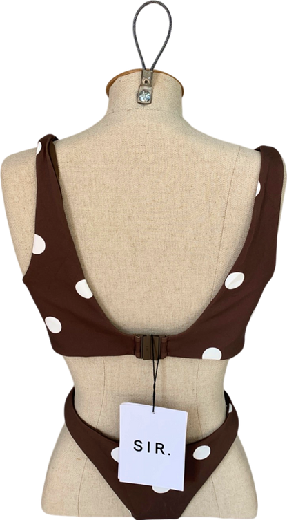 SIR Chocolate Polka Marlon Twist Top Bikini UK 12