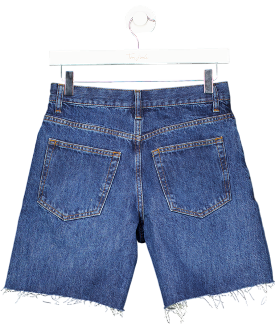 Topshop Mid Blue Denim High Waisted Shorts UK 8