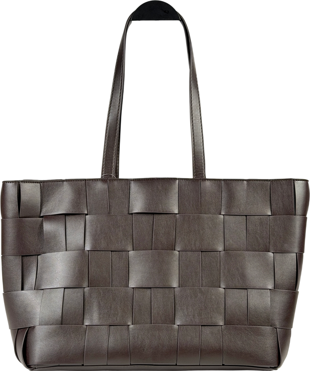 ASOS Brown Faux Leather Woven Shoulder Bag