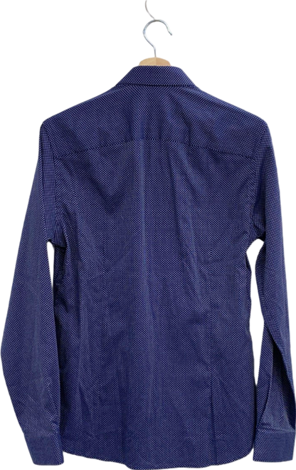 Ted Baker Navy Bouley Circle Print Slim Fit Shirt UK Size 15