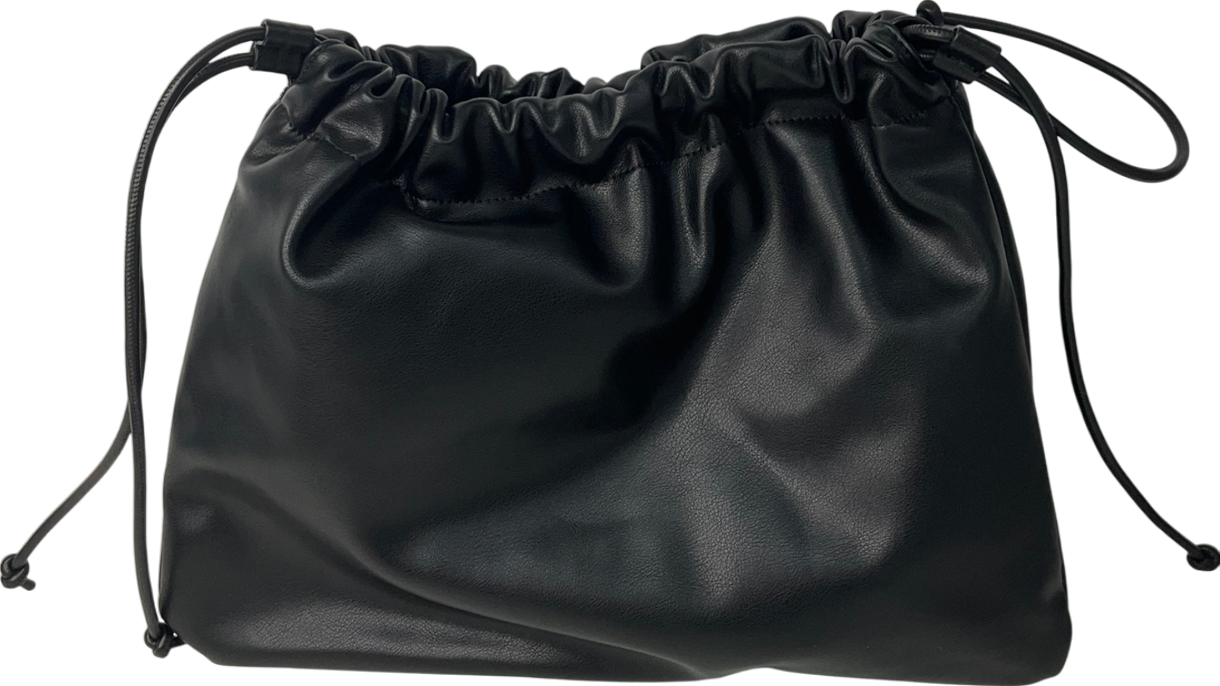 Topshop Sonny Drawstring Topline Shoulder Bag In Black One Size