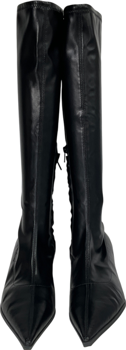 NA-KD Black Sharp Fitted Boots UK 7 EU 40 👠