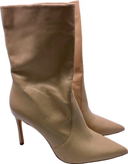 Zara Beige Pointed Toe Stiletto Boots EU 41 UK 8