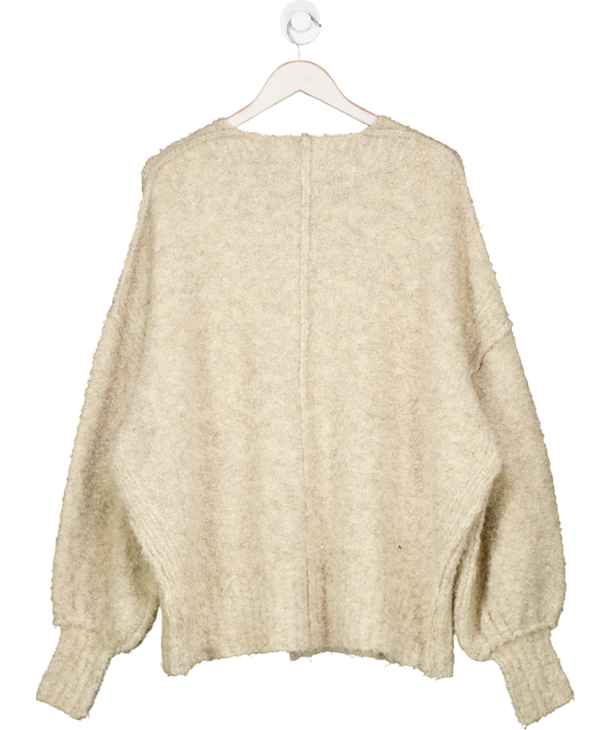 ASOS Beige Knitted Boucle Super Oversized Cardigan UK S