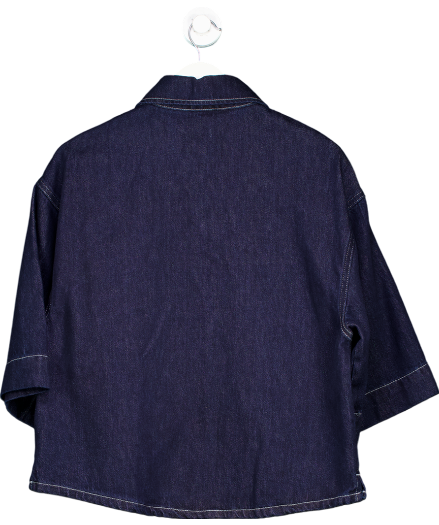 NA-KD Blue Boxy Denim Shirt UK 8