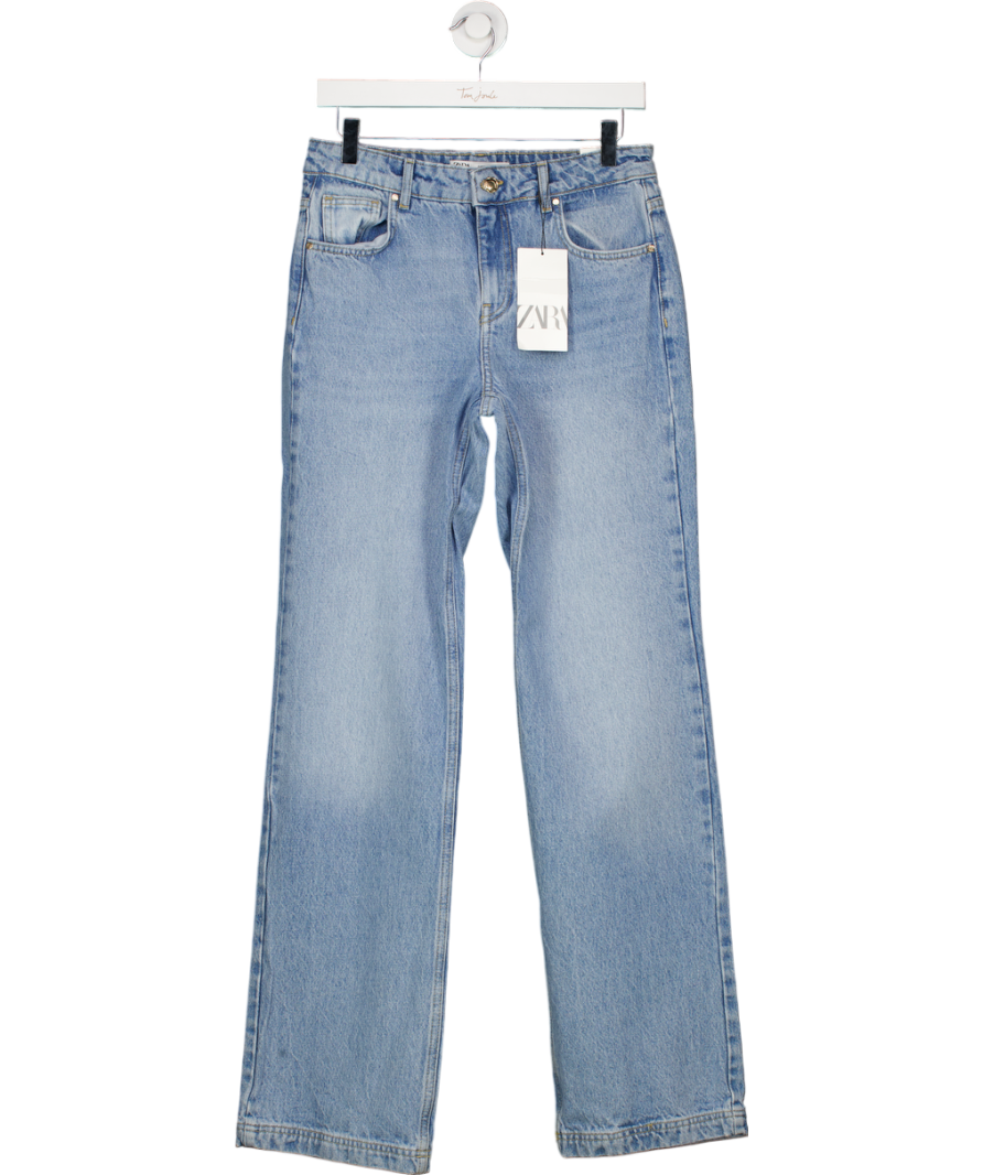 ZARA Mid Blue High Waisted Bootcut Fit Jeans UK 8
