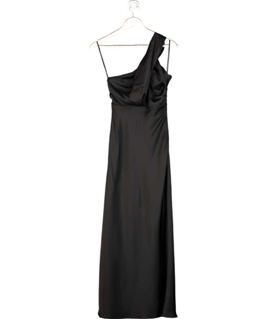 Billy j Black Satin One Shoulder Maxi Dress UK 6