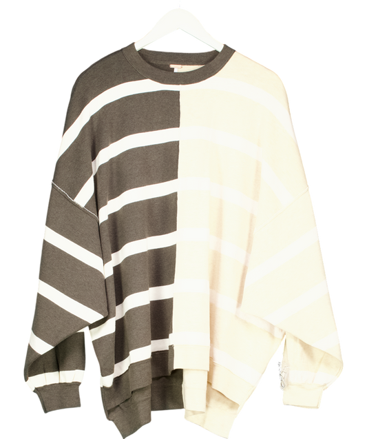 Free People Brown/Cream Uptown Stripe Pullover UK 8