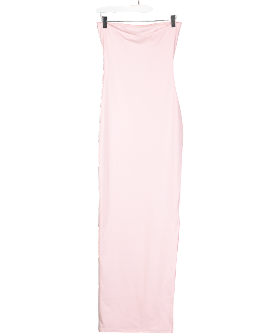 Mars the Label Pink Side Slit Strapless Maxi Dress UK 8