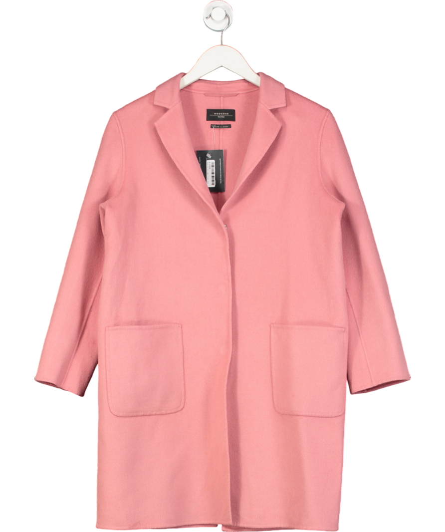 Max Mara Pink Virgin Wool Coat UK 10